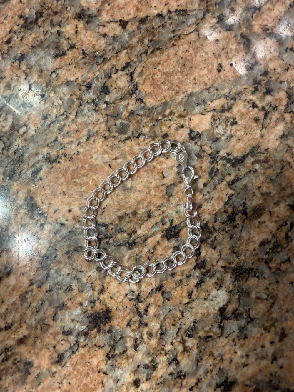 Sterling Silver Double Link Chain Bracelet - Silver